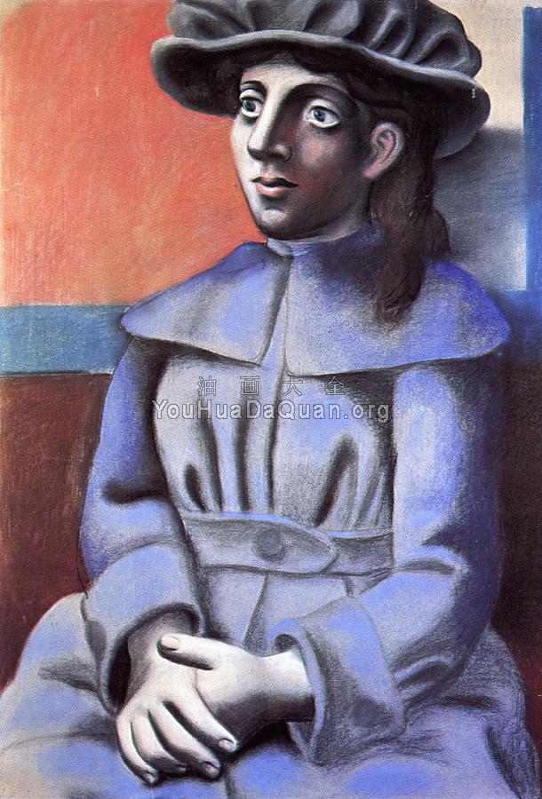 两手交握，戴帽子的少女 - 巴勃罗·毕加索